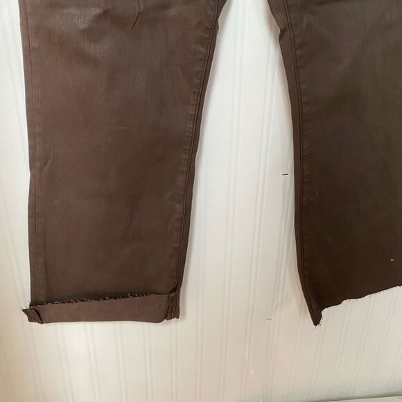 NWT Hudson Jeans ‘Noa’ “Cocoa Bean” Brown High-Rise Straight Crop Jeans Size 31 - Picture 4 of 8